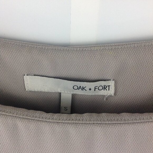 Oak + Fort Beige Short Sleeved Side Banded Dress Size S - Picture 4 of 5